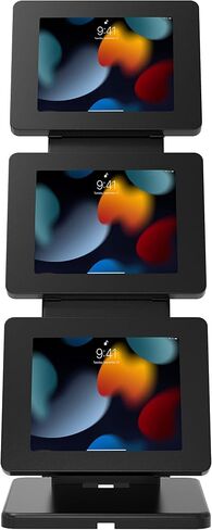Triple Screen Kiosk – CTA Triple-Screen Adjustable Kiosk w/ 3 Universal Security Enclosures for Restaurants - iPad Air 11" M2 2024 - iPad Pro 11" M4 2024 & More 7-12" Tablets - Black (PAD-PARAMULTI) in Saudi Arabia