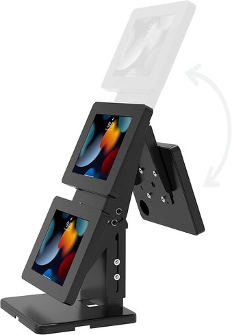 Triple Screen Kiosk – CTA Triple-Screen Adjustable Kiosk w/ 3 Universal Security Enclosures for Restaurants - iPad Air 11" M2 2024 - iPad Pro 11" M4 2024 & More 7-12" Tablets - Black (PAD-PARAMULTI) in Saudi Arabia