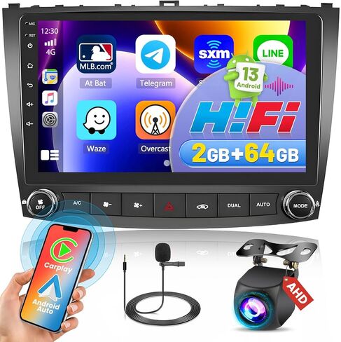 [2+64G] Android Stereo Carplay for Lexus IS250 IS300 IS350 2006-2010, HD Touchscreen Car Radio 10.1 Inch with Wireless Android Auto GPS Navigation BT HiFi RDS Backup Camera in Saudi Arabia