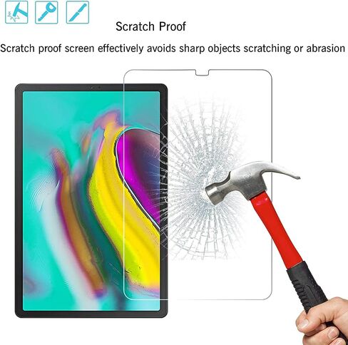 واقي شاشة لجهاز Galaxy Tab S5e مقاس 10.5 بوصة، (قطعتان) واقي شاشة رفيع وشفاف مقاوم للخدش لهاتف Samsung Galaxy Tab S6 / Tab S5e T720 / T860 in Saudi Arabia