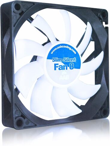 Slim Silent Fan 8 - Silent and Efficient Low Profile 80mm Fan with 4 Anti-Vibration Pads, CPU Fan, PC Case Fan, Airflow Fan, Cooler Fan, 8cm Fan in Saudi Arabia
