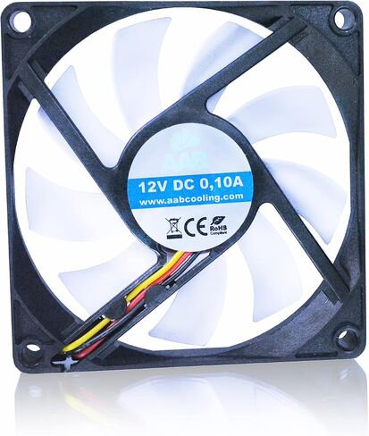 Slim Silent Fan 8 - Silent and Efficient Low Profile 80mm Fan with 4 Anti-Vibration Pads, CPU Fan, PC Case Fan, Airflow Fan, Cooler Fan, 8cm Fan in Saudi Arabia