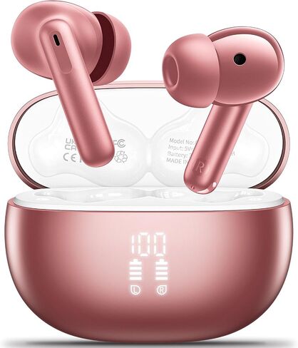 Wireless Earbuds, Bluetooth 5.3 Headphones in Ear with HiFi Stereo Deep Bass & 4 ENC Mic, 42H Playtime Wireless Earphones with LED Display, IPX7 Waterproof Bluetooth Earphones rose in Saudi Arabia