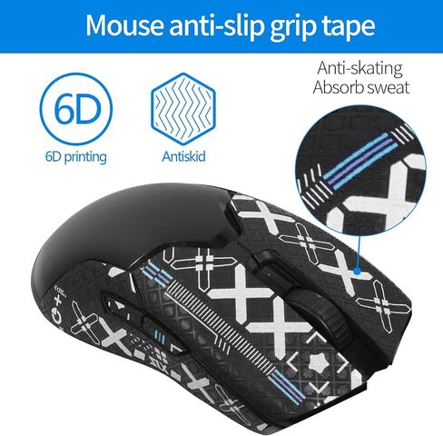 شريط لـ Razer Viper Mini/Razer Viper Ultimate/Razer Viper V2 Pro/Razer Ultimate Wireless Gaming Mouse Skins-Mouse Grip Tape Mouse، Snti-Sweat وAnti (طباعة بيضاء بالكامل) in Kuwait
