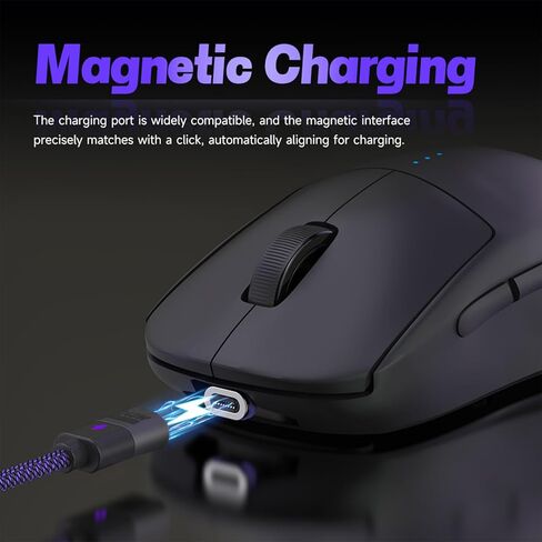 قاعدة شحن مغناطيسية للماوس موشو مع منفذ USB مزدوج + واجهة من النوع C متوافقة مع نماذج ماوس متعددة، قاعدة شحن RGB، مفتاح واحد لتبديل الضوء، قاعدة شحن مغناطيسية ثابتة in Kuwait