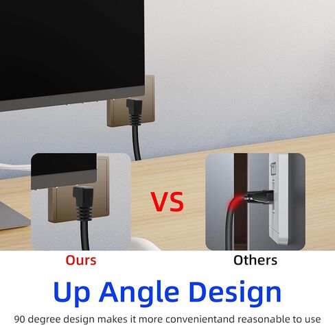 كابل شبكة LAN من RIIEYOCA 90 درجة Cat5 Ethernet RJ45 ذكر إلى ذكر، موصل RJ45، زاوية أعلى من ذكر إلى ذكر لمفاتيح أجهزة التوجيه PC، أسود (0.5 متر) in Kuwait