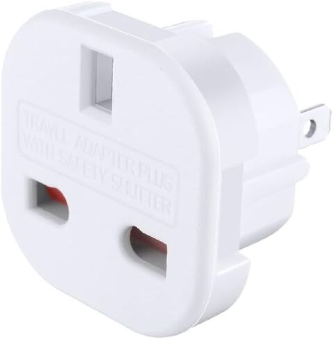 (10Pcs) Hongkong UK 3 Holes to US 1-15R 2 pin Plug Socket AC Power Charger Adapter Converter,UK to US Travel Switch Socket,American US Plug 2 pins can be Turned (White) in Saudi Arabia