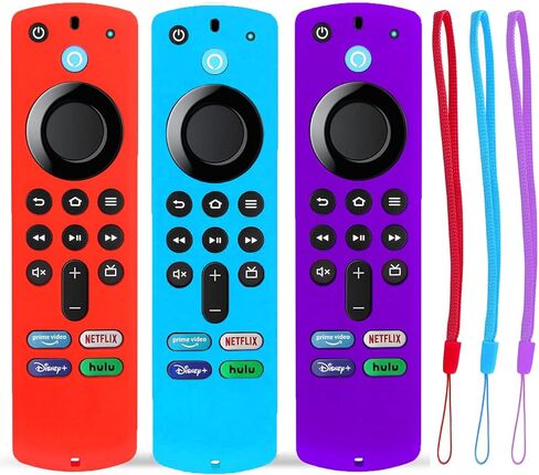 Fire Stick Remote Cover 3rd Gen, TOKERSE Anti Slip Silicone Protective Case Covers Sleeve Skin Compatible with Alexa Voice Remote FireTV Stick 3rd Gen with Lanyard - Black in Saudi Arabia