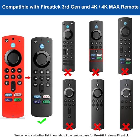 Fire Stick Remote Cover 3rd Gen, TOKERSE Anti Slip Silicone Protective Case Covers Sleeve Skin Compatible with Alexa Voice Remote FireTV Stick 3rd Gen with Lanyard - Black in Saudi Arabia