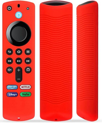 Fire Stick Remote Cover 3rd Gen, TOKERSE Anti Slip Silicone Protective Case Covers Sleeve Skin Compatible with Alexa Voice Remote FireTV Stick 3rd Gen with Lanyard - Black in Saudi Arabia