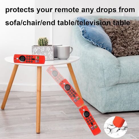 Fire Stick Remote Cover 3rd Gen, TOKERSE Anti Slip Silicone Protective Case Covers Sleeve Skin Compatible with Alexa Voice Remote FireTV Stick 3rd Gen with Lanyard - Black in Saudi Arabia