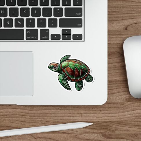 Sea Turtle Sticker Weatherproof Decal Vinyl Small Waterproof for Water Bottle Mug Passport Book Scrapbook Notebook Laptop Tumbler Skateboard Computer Phone Size 4" Funny Gift in Saudi Arabia