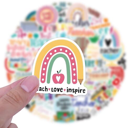 120 pcs Teacher Stickers Teacher Stickers for Laptop Water Bottles Phone，Cute Stickers Gifts for Teacher Students in Saudi Arabia
