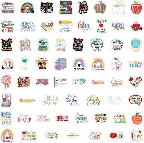 120 pcs Teacher Stickers Teacher Stickers for Laptop Water Bottles Phone，Cute Stickers Gifts for Teacher Students in Saudi Arabia