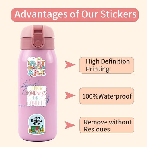 120 pcs Teacher Stickers Teacher Stickers for Laptop Water Bottles Phone，Cute Stickers Gifts for Teacher Students in Saudi Arabia