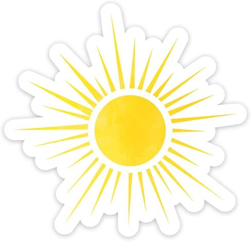 ملصق فينيل Sunshine Watercolor 2 عبوة من الملصقات الشفافة لأجهزة الكمبيوتر المحمول والهواتف وزجاجات المياه والسيارة in Saudi Arabia
