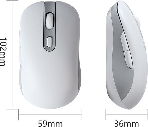 elec Space Wireless Mouse, Dual Mode Wireless Mouse, Type-C Rechargeable Bluetooth Mouse, 2.4G Wireless Computer Mouse with USB Receiver, DPI 800-1200-1600,3 Device Connection-White in Saudi Arabia