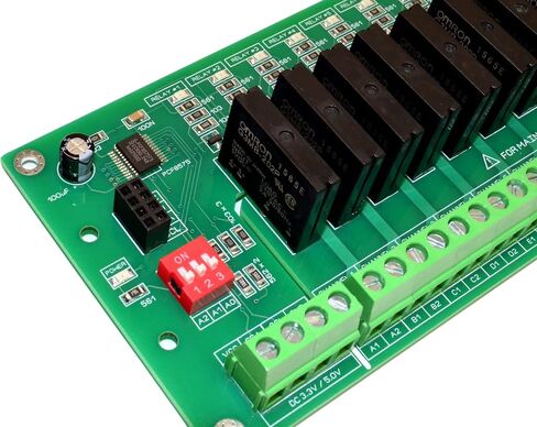 وحدة ترحيل الحالة الصلبة I2C ذات 16 قناة متوافقة مع Arduino وRaspberry SSR 110V 240V الحد الأقصى للتيار لكل مرحل - مؤشر LED على اللوحة 2A مع شريحة PCF8575 in Saudi Arabia