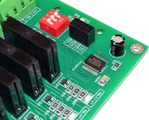 وحدة ترحيل الحالة الصلبة I2C ذات 16 قناة متوافقة مع Arduino وRaspberry SSR 110V 240V الحد الأقصى للتيار لكل مرحل - مؤشر LED على اللوحة 2A مع شريحة PCF8575 in Saudi Arabia