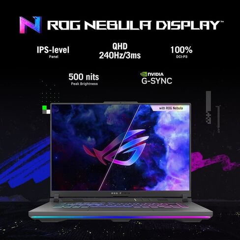 ASUS ROG Strix G16 Gaming Laptop - with Microsoft Office Lifetime License, 16" 240Hz WQXGA Display, Intel 24-Core i9-14900HX, GeForce RTX 4060, 32GB DDR5, 1TB SSD, WiFi 6E, Backlit Keyboard, Win11 Pro in Saudi Arabia