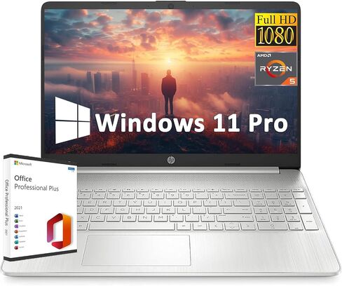 أحدث كمبيوتر محمول HP 2024 للأعمال والطلاب، شاشة 15.6 بوصة FHD، AMD Ryzen 5 5500U، ذاكرة الوصول العشوائي 16 جيجابايت، 512 جيجابايت SSD، AMD Radeon Graphics، Wi-Fi، Windows 11 Pro، مع ترخيص Microsoft Office مدى الحياة in Saudi Arabia