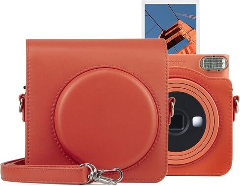 MUZIRI KINOKOO Square SQ1 Case for Fuji Instax Camera PU Leather Protective Case with Adjustable Shoulder Strap Valentine in Saudi Arabia