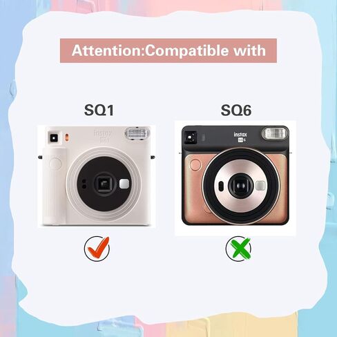MUZIRI KINOKOO Square SQ1 Case for Fuji Instax Camera PU Leather Protective Case with Adjustable Shoulder Strap Valentine in Saudi Arabia