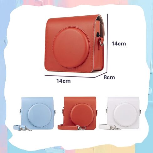 MUZIRI KINOKOO Square SQ1 Case for Fuji Instax Camera PU Leather Protective Case with Adjustable Shoulder Strap Valentine in Saudi Arabia
