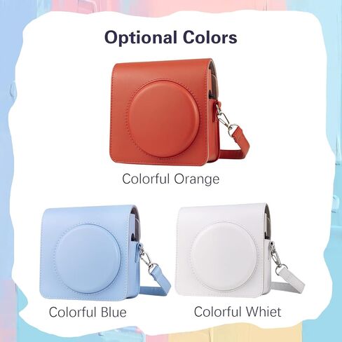 MUZIRI KINOKOO Square SQ1 Case for Fuji Instax Camera PU Leather Protective Case with Adjustable Shoulder Strap Valentine in Saudi Arabia