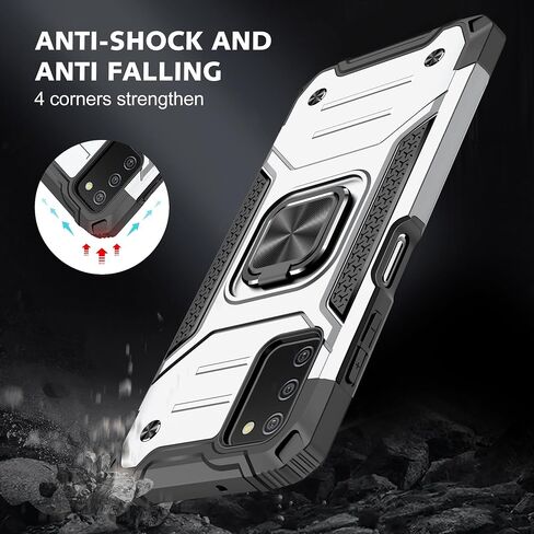 HNHYGETE Samsung Galaxy A03s Case, Samsung A03s Case, with HD Screen Protector, 360°Military Grade Rotatable Kickstand (Heavy Duty) Shockproof Protective Cases for Samsung Galaxy A03s (Green) in Kuwait