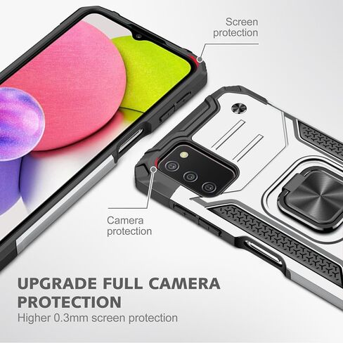 HNHYGETE Samsung Galaxy A03s Case, Samsung A03s Case, with HD Screen Protector, 360°Military Grade Rotatable Kickstand (Heavy Duty) Shockproof Protective Cases for Samsung Galaxy A03s (Green) in Kuwait