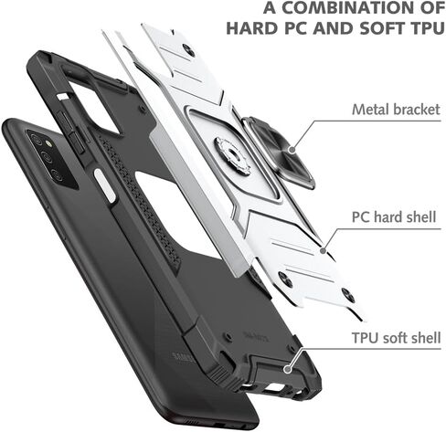 HNHYGETE Samsung Galaxy A03s Case, Samsung A03s Case, with HD Screen Protector, 360°Military Grade Rotatable Kickstand (Heavy Duty) Shockproof Protective Cases for Samsung Galaxy A03s (Green) in Kuwait