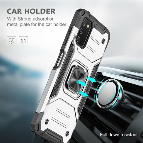 HNHYGETE Samsung Galaxy A03s Case, Samsung A03s Case, with HD Screen Protector, 360°Military Grade Rotatable Kickstand (Heavy Duty) Shockproof Protective Cases for Samsung Galaxy A03s (Green) in Kuwait