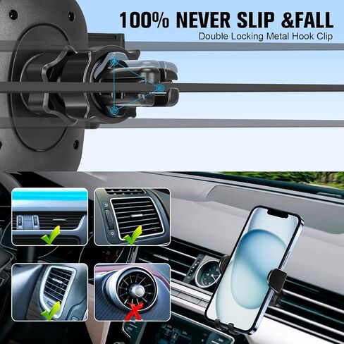 3-in-1 Cell Phone Holders for Cars,2024 Upgrade universal car phone holder, Universal Car Phone Holder for Dashboard Air Vent Windshield.Compatible with all iPhones and other cell Phone in Saudi Arabia