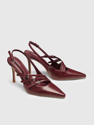CIDER Buckle-embellished Slingback Pointed Toe Heels in Saudi Arabia