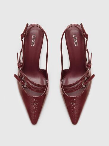 CIDER Buckle-embellished Slingback Pointed Toe Heels in Saudi Arabia