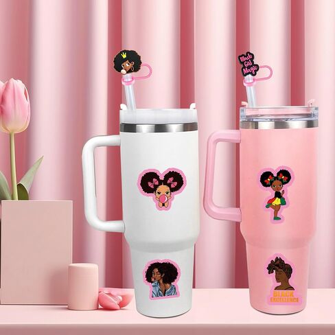Pink Black Girl Stickers Black & Pink Themed Waterproof Sticker for Laptop Water Bottle Bikes Motorcycle Skateboards Luggage in Saudi Arabia