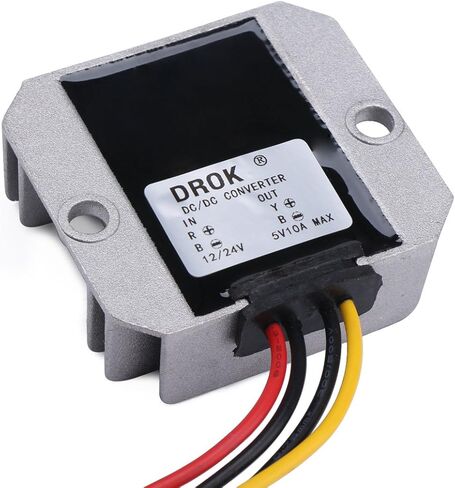 DROK® DC-DC محول فرق الجهد المقاوم للماء 10A / 50W منظم جهد إمداد الطاقة 24V 12V إلى 5V تنحى شاشة LED للسيارة مدخل ضبط الجهد 9-30V لنظام مراقبة تلفزيون LCD للحافلات in Kuwait
