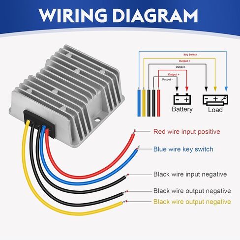 DC-DC 24V 36V 48V إلى 12V 10A 120W محول خفض الجهد لعربة الجولف منظم الجهد المخفض محول باك مقاوم للماء، RV وحزم البطاريات المختلفة (DC 17V-60V مدخلات مع التحكم في Acc) in Kuwait