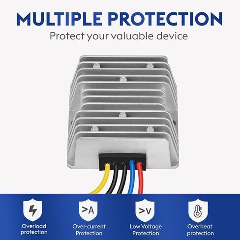 DC-DC 24V 36V 48V إلى 12V 10A 120W محول خفض الجهد لعربة الجولف منظم الجهد المخفض محول باك مقاوم للماء، RV وحزم البطاريات المختلفة (DC 17V-60V مدخلات مع التحكم في Acc) in Kuwait
