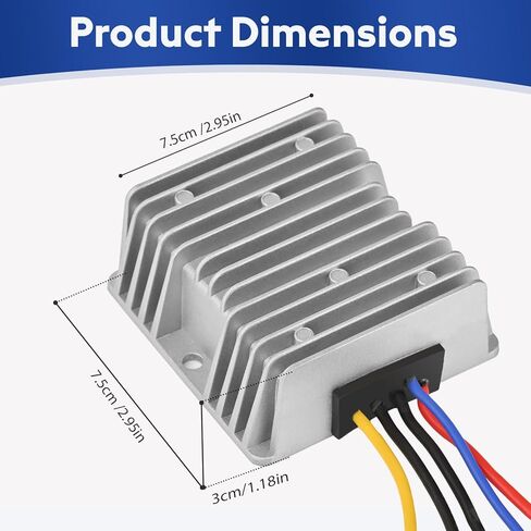 DC-DC 24V 36V 48V إلى 12V 10A 120W محول خفض الجهد لعربة الجولف منظم الجهد المخفض محول باك مقاوم للماء، RV وحزم البطاريات المختلفة (DC 17V-60V مدخلات مع التحكم في Acc) in Kuwait