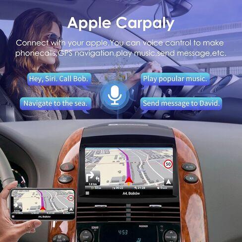 ستيريو سيارة Hizpo لسيارة Toyota Sienna 2 XL20 2004-2010، شاشة لمس QLED مقاس 9 بوصات داخل لوحة القيادة ونظام تحديد المواقع العالمي (GPS) متوافق مع CarPlay Android Auto Radio Bluetooth، أداة الطقس، مروحة التبريد، SWC 8 Core 4+32G in Kuwait