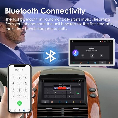 ستيريو سيارة Hizpo لسيارة Toyota Sienna 2 XL20 2004-2010، شاشة لمس QLED مقاس 9 بوصات داخل لوحة القيادة ونظام تحديد المواقع العالمي (GPS) متوافق مع CarPlay Android Auto Radio Bluetooth، أداة الطقس، مروحة التبريد، SWC 8 Core 4+32G in Kuwait