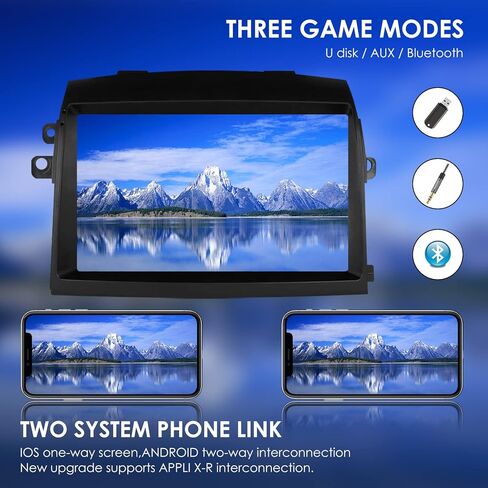 ستيريو سيارة Hizpo لسيارة Toyota Sienna 2 XL20 2004-2010، شاشة لمس QLED مقاس 9 بوصات داخل لوحة القيادة ونظام تحديد المواقع العالمي (GPS) متوافق مع CarPlay Android Auto Radio Bluetooth، أداة الطقس، مروحة التبريد، SWC 8 Core 4+32G in Kuwait