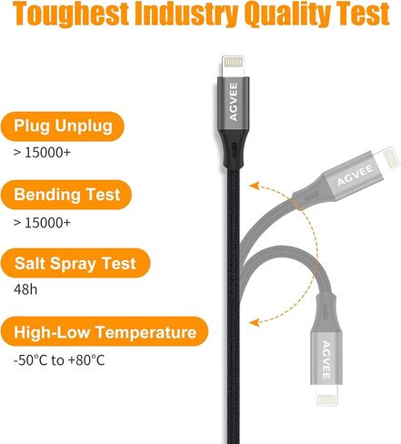 AGVEE 1.5ft USB-C إلى Lightning OTG DAC محول كابل محول سلك لجهاز iPhone iOS، ميكروفون رقمي لاسلكي، مضخم صوت سماعة الرأس من النوع C، رمادي داكن in Saudi Arabia