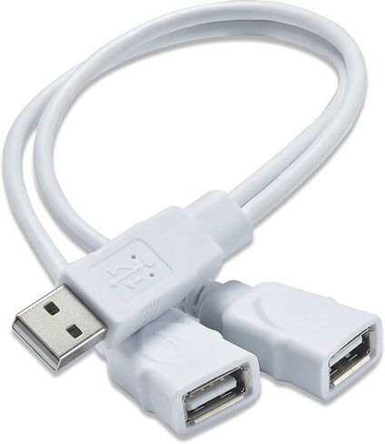 كابل منفذ USB مزدوج، USB ذكر إلى 2 USB أنثى مزدوج، محور USB Y سبليتر تمديد سلك الطاقة، ينطبق على الأجهزة ذات الطاقة المنخفضة (البيانات والشحن) in Kuwait