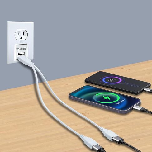 كابل منفذ USB مزدوج، USB ذكر إلى 2 USB أنثى مزدوج، محور USB Y سبليتر تمديد سلك الطاقة، ينطبق على الأجهزة ذات الطاقة المنخفضة (البيانات والشحن) in Kuwait