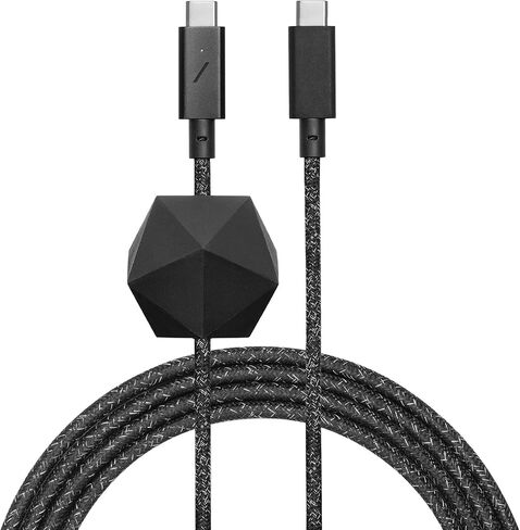 كابل مكتب Native Union من النوع C - كابل شحن USB-C إلى USB-C بطول 8 أقدام فائق القوة غير قابل للانزلاق مع وزن مرساة متوافق مع iPhone 15 وMacBook Pro 13" M1/ M2 وAir 13"/15" وSurface Go 3 (الكون) in Saudi Arabia