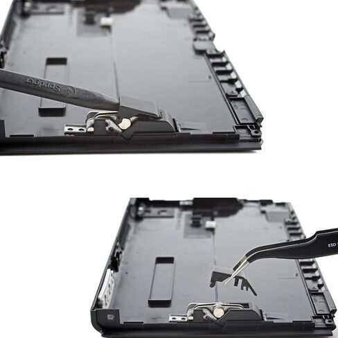 Deal4GO Rear Kickstand Hinge Plastic Bracket Shell Cover w/ Screws replacement for Nintendo Switch OLED Console - Black in Saudi Arabia
