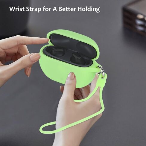 غطاء حافظة LEFXMOPHY Glow Pink بديل لسماعات Apple Beats Studio Buds 2021 الجديدة اللاسلكية، غطاء حماية واقي من السيليكون للنساء، فتاة تتوهج في الظلام مع ملحقات حبل خطاف in Saudi Arabia